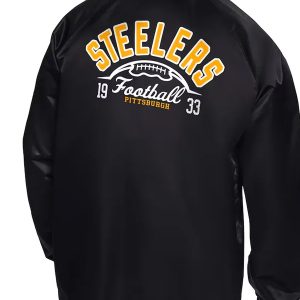 Steelers Retro Logo Coaches Grey Jacket
