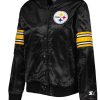 Vintage Style Pittsburgh Steelers Black Satin Line Up Jacket