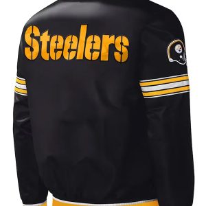 Steelers Black Satin Varsity Jacket