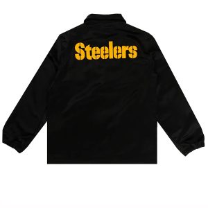 Steelers Black Satin Windbreaker Jacket