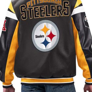 Steelers Black Varsity Leather Jacket