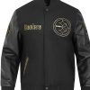 Pittsburgh Steelers Black Wool and Leather Varsity Jacket