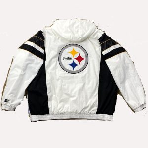 Pittsburgh Steelers White Half-Zip Jacket