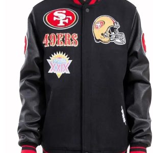 San Francisco 49ers Black Varsity Jacket