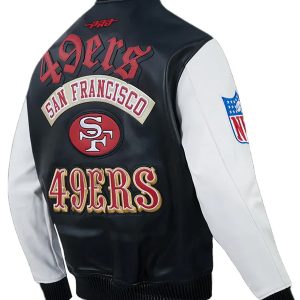 San Francisco 49ers Varsity Leather Jacket for Men & Women