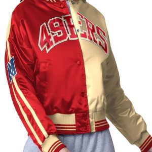 San Francisco 49ers Red and Gold Satin Jacket