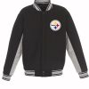 Pittsburgh Steelers Black and Grey Varsity Jacket