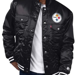 Pittsburgh Steelers Black Trucker Jacket