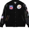 Vintage Blackout Pittsburgh Steelers Logo Varsity Jacket