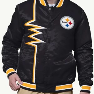 Shock Wave Pittsburgh Steelers Black Satin Jacket