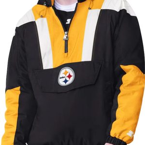 Black Pittsburgh Steelers Charge Pullover Jacket