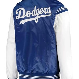 Premium Dodgers Varsity Blue White Satin Jacket for Game Day