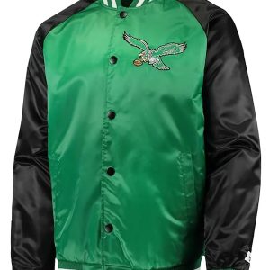 Philadelphia Eagles Green and Black Satin Jacket