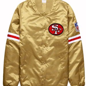 Striped San Francisco 49ers Golden Satin Jacket