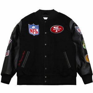 San Francisco 49ers Blackout Vintage Logo Varsity Jacket