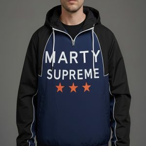 Marty Supreme Timothee Chalamet Blue and Black Jacket