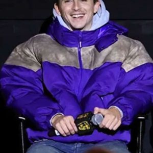Timothée Chalamet Marty Supreme Screening Purple Jacket