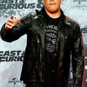 Vin Diesel Fast and Furious 9 Movie Event Red Stripes Leather Jacket