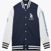 LA Dodgers Navy and White Fleece Varsity Jacket