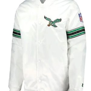 Philadelphia Eagles White Satin Jacket