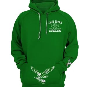 Zach Bryan NFL Eagles Green Hoodie