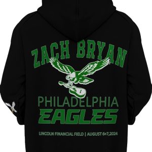 Zach Bryan Philadelphia Eagles Black Hoodie