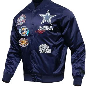 Championship Dallas Cowboys Navy Blue Varsity Jacket
