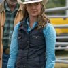 Amber Marshall TV Series Heartland S10 Blue Cotton Vest