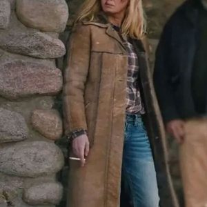 Beth Dutton Brown Suede Trench Coat