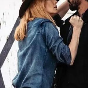 Kelly Reilly Beth Dutton Blue Denim Shirt
