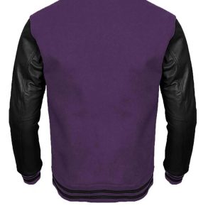 Black and Purple Varsity Letterman Jacket