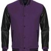 Unisex Black and Purple Varsity Jacket