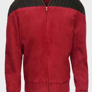 Captain Picard Star Trek Next Generation Patrick Stewart Red Suede Jacket