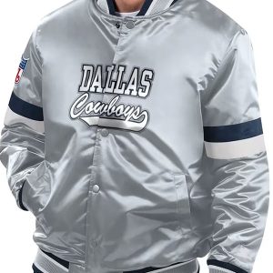 Dallas Cowboys Home Game Silver Satin Jacket