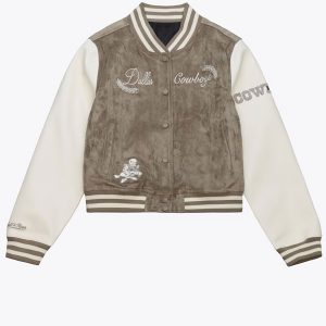 Dallas Cowboys Cream and Brown Varsity Jacket
