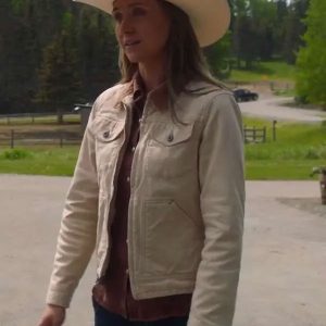 Amy Fleming Heartland S16 Beige Cotton Jacket