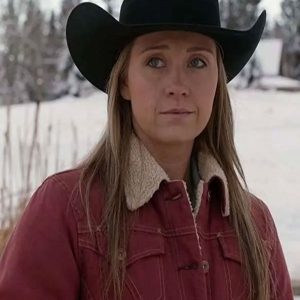Heartland Season 14 Amy Fleming Red Sherpa Cotton Jacket
