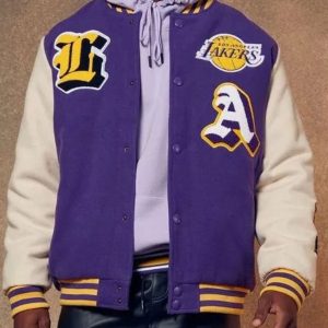 Loyalty LA Lakers Purple and White Varsity Jacket