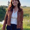 Heartland S17 Michelle Morgan Brown Suede Leather Jacket