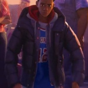 Miles Morales Spider-Man Across the Spider-Verse Black Puffer Jacket