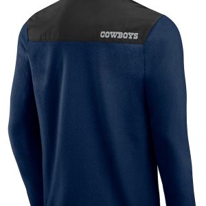 Men Navy Blue Dallas Cowboys Colorblock Polar Fleece Jacket