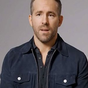 Ryan Reynolds Blue Suede Leather Jacket