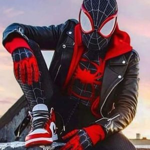 Spider‑Man Miles Morales Black Biker Jacket
