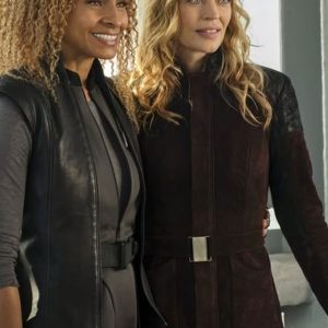 Star Trek Picard Jeri Ryan Brown Leather Costume Jacket