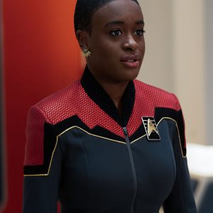 Star Trek Strange New World Celia Rose Gooding Grey and Red Jacket