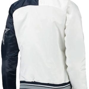Starter Dallas Cowboys Endzone White and Blue Satin Jacket