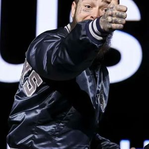 Super Bowl LVIII Post Malone Vintage Cowboys Satin Bomber Jacket