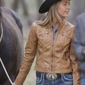 Heartland Amber Marshall Brown Leather Jacket