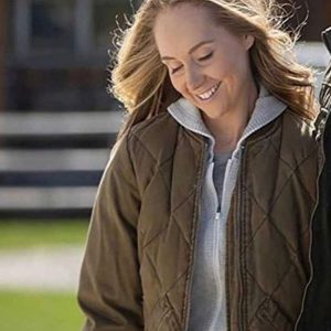 Heartland Amber Marshall Quilted Green Bomber Jacket
