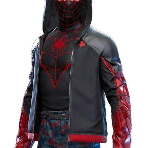 The End Spider-Man Miles Morales Red and Black Jacket